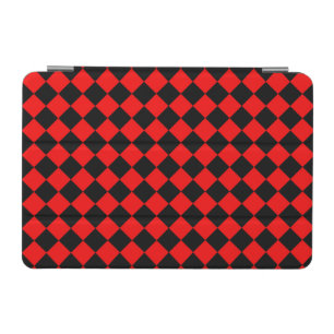 Red Black Checker Diamond Pattern iPad Mini Cover