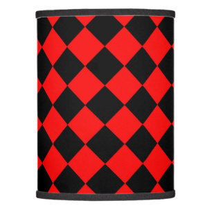 Red Black Checker Diamond Pattern Lamp Shade