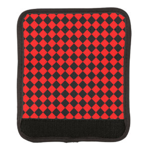 Red Black Checker Diamond Pattern Luggage Handle Wrap