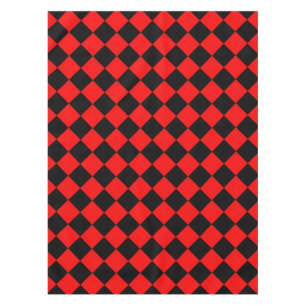 Red Black Checker Diamond Pattern Tablecloth