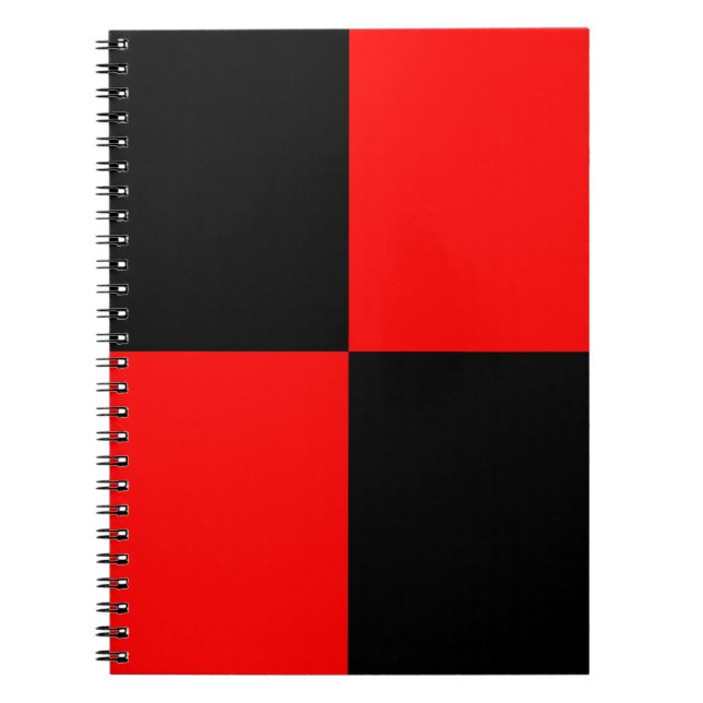 Red black checker pattern Square Notebook (Front)