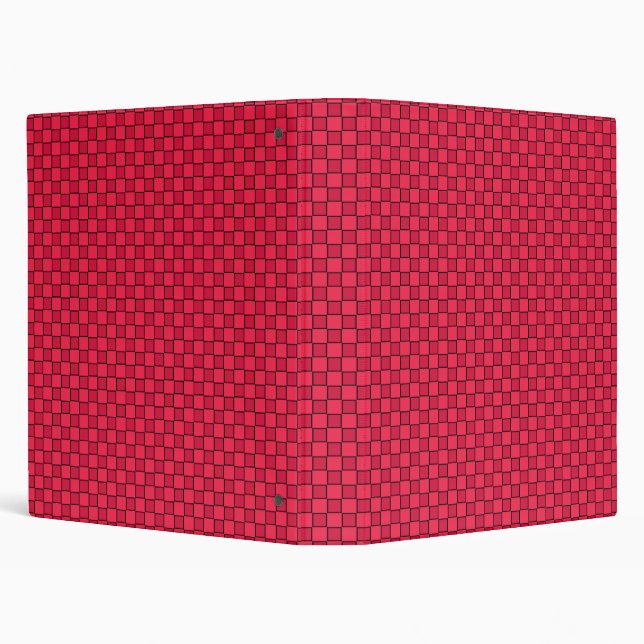 Red Black Checkerboard 3 Ring Binder (Background)