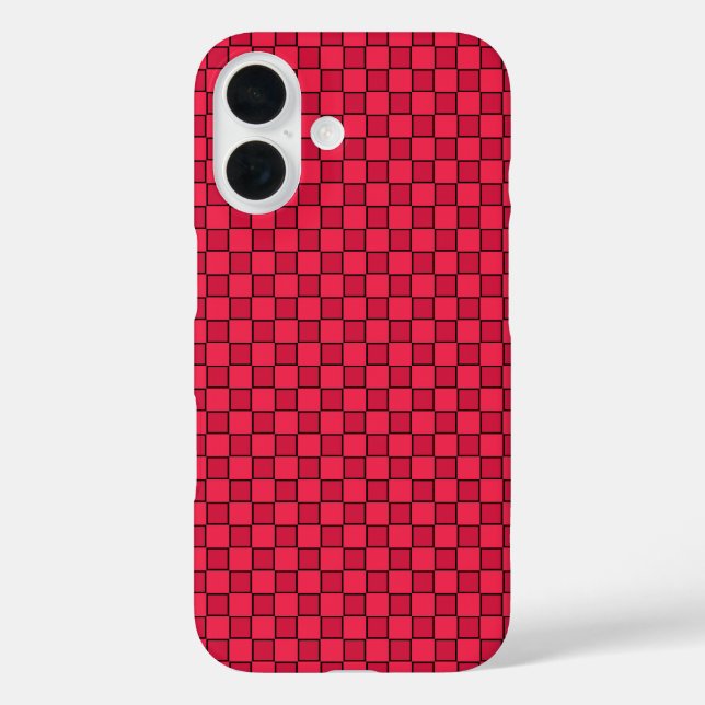 Red Black Checkerboard Case-Mate iPhone Case (Back)