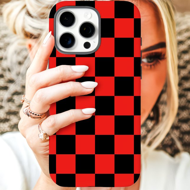 Red Black Checkerboard Case-Mate iPhone Case (Creator Uploaded)