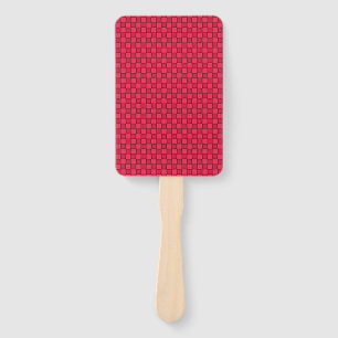 Red Black Checkerboard Hand Fan