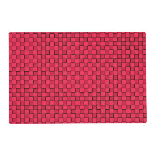 Red Black Checkerboard Laminated Placemat