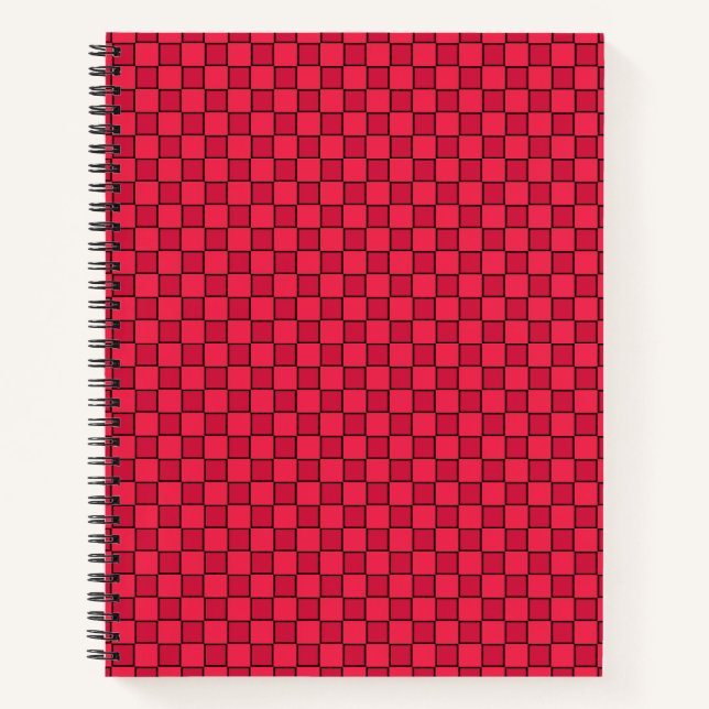 Red Black Checkerboard Notebook (Front)