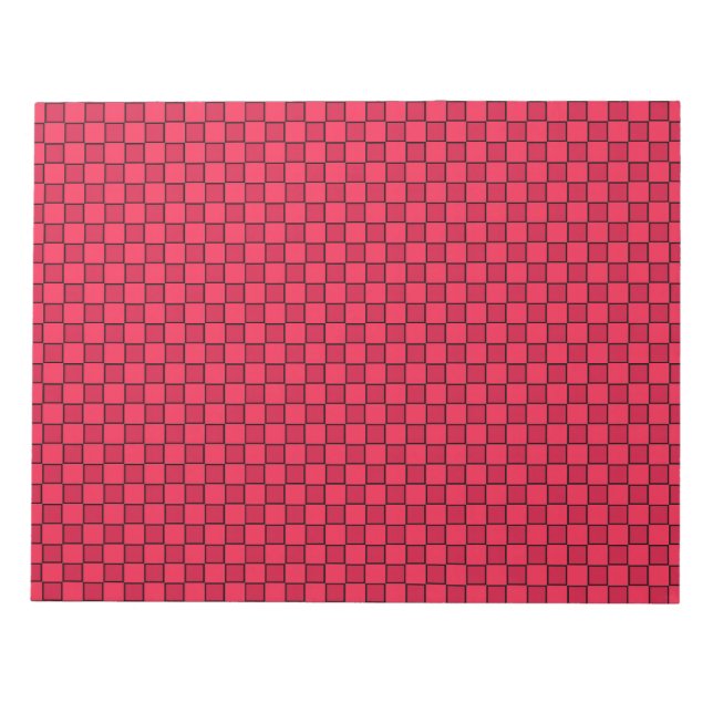 Red Black Checkerboard Notepad (Front)