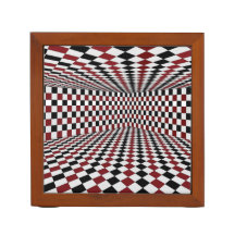 Red Black Checkerboard Optical Illusion