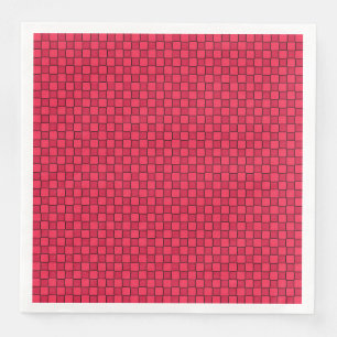 Red Black Checkerboard Paper Dinner Napkins