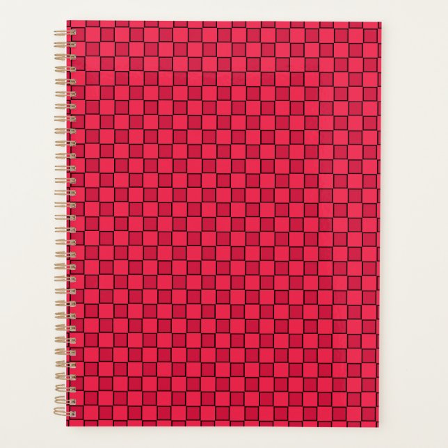 Red Black Checkerboard Planner (Front)