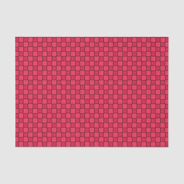 Red Black Checkerboard Tissue Paper (Front)
