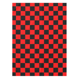 Red Black Checkered Check Pattern Tablecloth