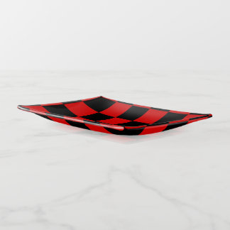 Red & Black Checkered Trinket Tray