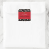 Red, Black Cherry Blossoms Wedding Favor Sticker (Bag)