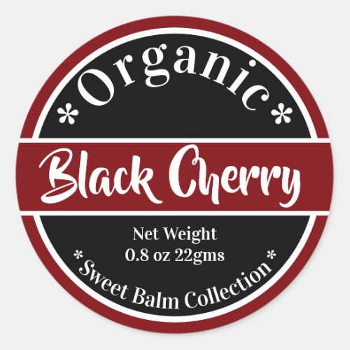 Red Black Cherry White Typography DIY Gift Labels