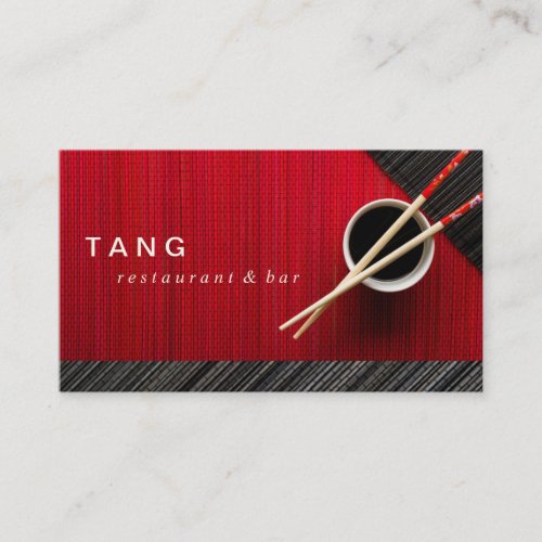 Red Black Chinese Asian Restaurant Chef Catering Business Card
