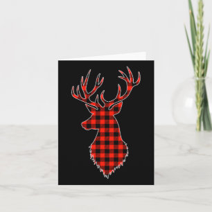 Red Black Christmas Buffalo Plaid Deer Pocket For Card