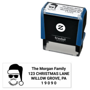 Red Black Christmas Holiday Party Self-inking Stamp