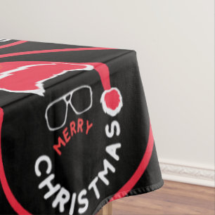 Red Black Christmas Holiday Party Tablecloth