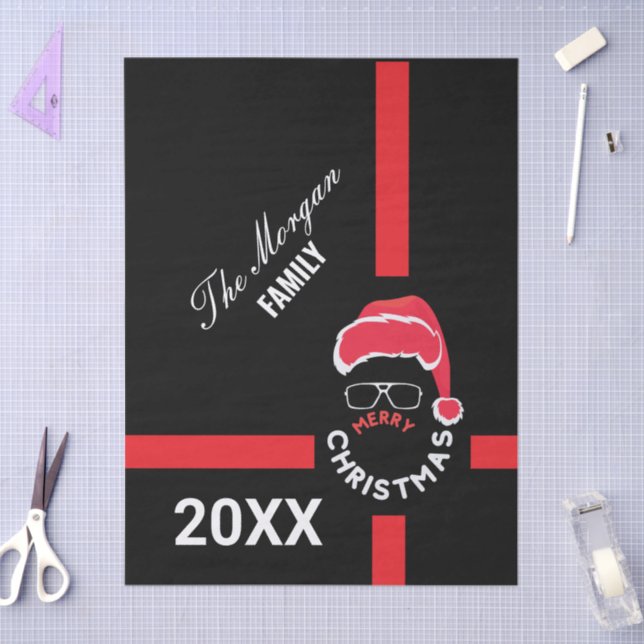 Red Black Christmas Holiday Party Tissue Paper (Craft)