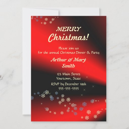 Red Black Christmas Party invitation | Zazzle