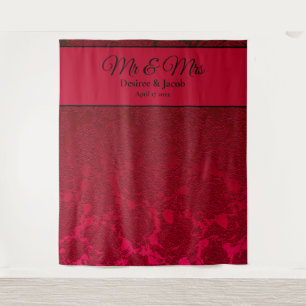 Red Black Christmas Wedding Winter Backdrop