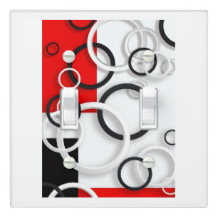 Red Black Circles Sherpa Throw Light Switch Cover