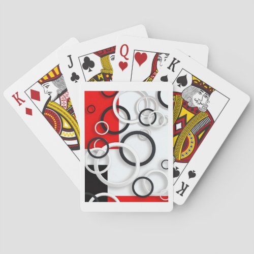 Red Black Circles Sherpa Throw Poker Cards