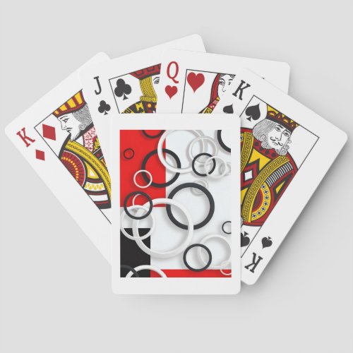 Red Black Circles Sherpa Throw Poker Cards