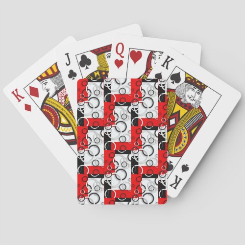 Red Black Circles Sherpa Throw Poker Cards