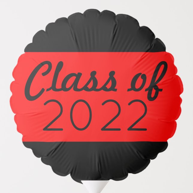 Red & Black Class Year Graduation Balloon (Back)