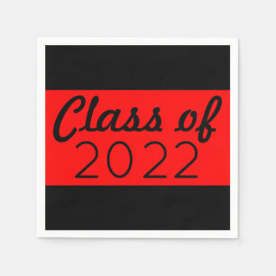 Red & Black Class Year Graduation Napkins