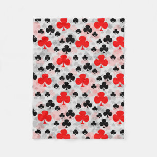 Red Black Clover Club Abstract Pattern Design Fleece Blanket