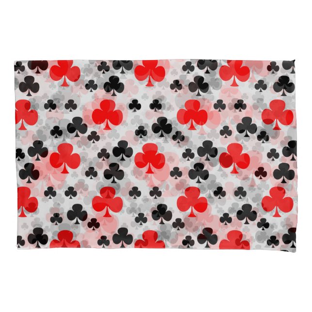 Red Black Clover Club Abstract Pattern Design Pillow Case (Front)