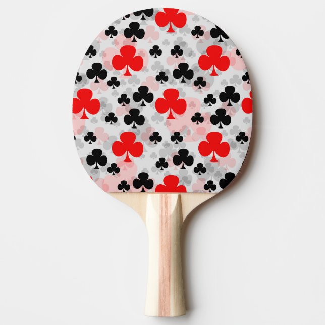 Red Black Clover Club Abstract Pattern Design Ping Pong Paddle (Front)