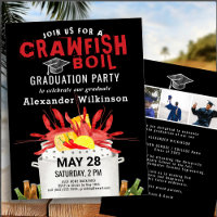 Red Black Crawfish Boil 3 Photo Graduation Party