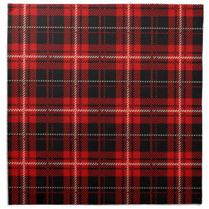 Red, Black, Cream Plaid Cloth Napkin