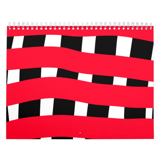 Red black cross checkerboard simple man boy gift t calendar (Cover)