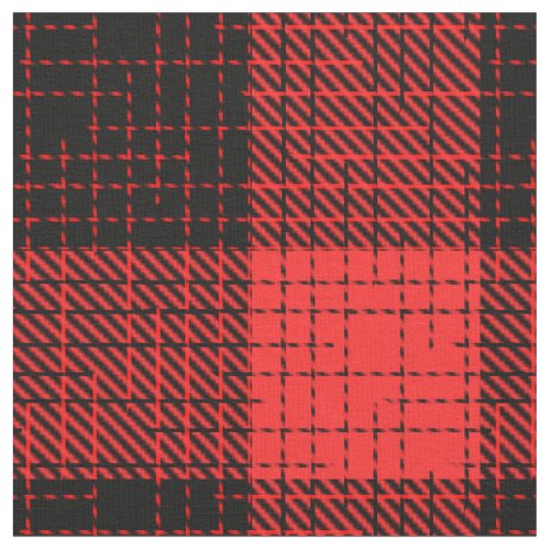 Red Black Crosshatch Buffalo Check Fabric