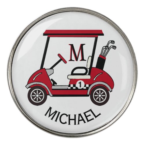 Red  Black  Custom Cart Personalized  Golf Ball Marker