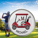 Red & Black Custom Cart Personalized  Golf Ball Marker<br><div class="desc">Something special for a gentleman in your life who just might appreciate a golf cart that says "#1" and has a tad of an "edge" to it. Ready to ride the course and help make it a great game -- this Michael is up for the job. Think birthday / father's...</div>