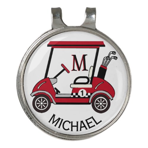 Red  Black Custom Cart Personalized  Golf Hat Clip