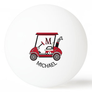 Red & Black Custom Cart Personalized  Ping Pong Ball