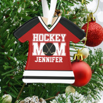 Red/Black Custom Hockey Mom Jersey Ornament