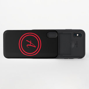 Red & Black Custom Monogram Pillow iPhone X Slider Case