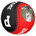 Red Black Custom Softball Player Photo Name Number at Zazzle