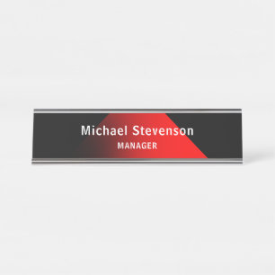 Red Black Customize Name & Title Profession Desk Name Plate