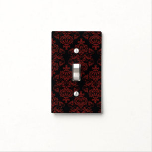 Red & Black Damask Elegant Light Switch Cover