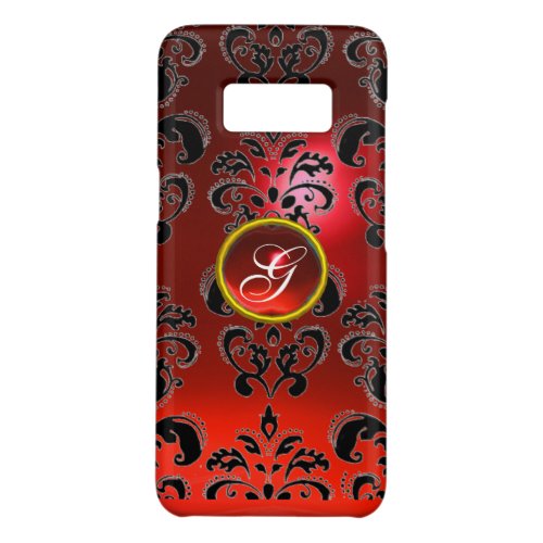 RED BLACK DAMASK RUBY GEMSTONE MONOGRAM Case_Mate SAMSUNG GALAXY S8 CASE